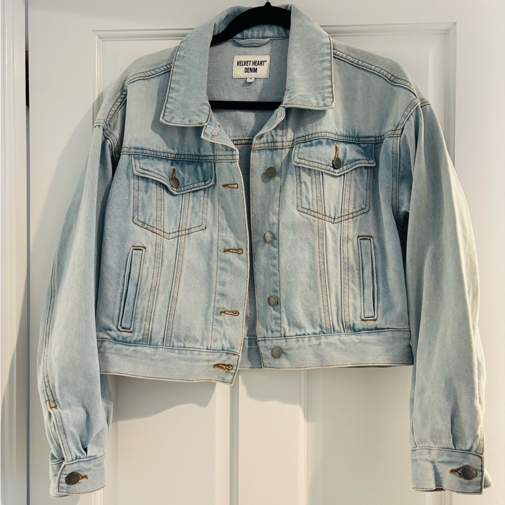 Velvet Heart Light Wash Jean Jacket - Light Blue, excellent condition, medium.